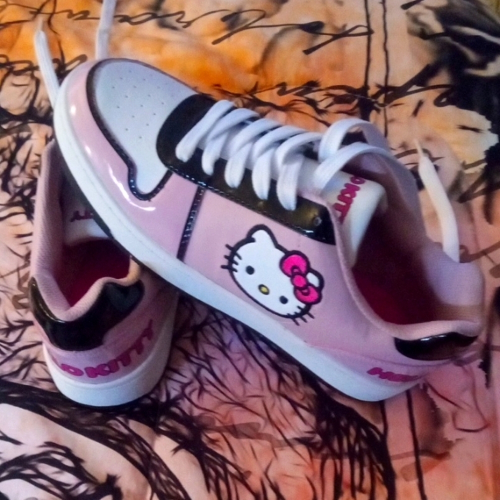 Hello Kitty Pink and Black Womens Sneakers